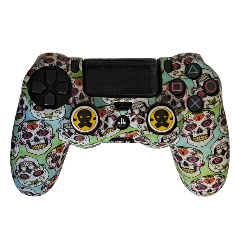 محافظ دسته پلی استیشن 4 طرح جمجمه مدل Gem Skull PS4306 به همراه روکش آنالوگ