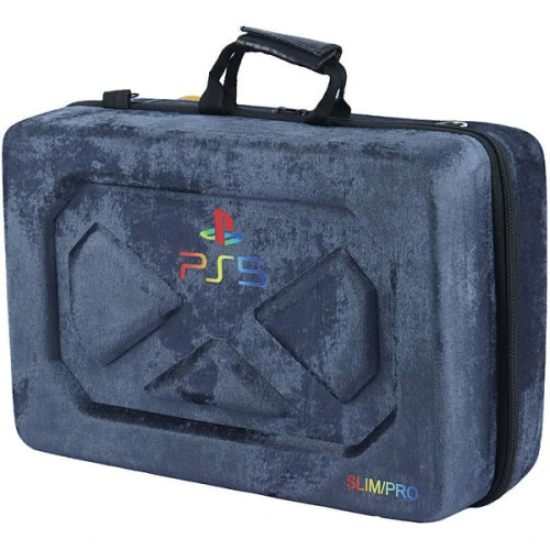 کیف کنسول بازی PS5 Slim pro سه ضلعی مخملی - درجه 1 طوسی