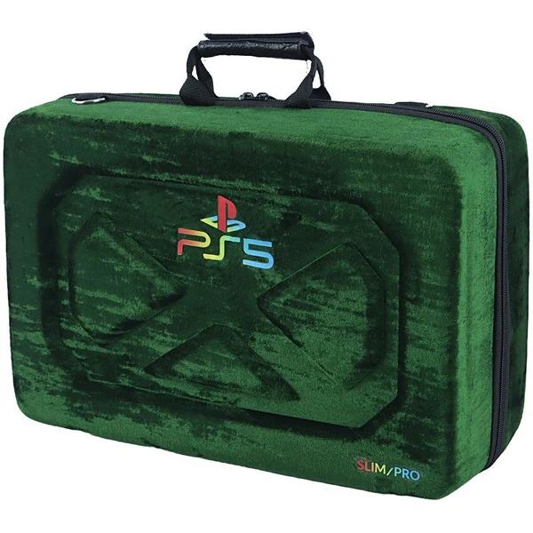 کیف کنسول بازی PS5 Slim pro سه ضلعی مخملی - درجه 1 سبز